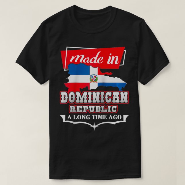 Camiseta Dominican Republic Long Ago  Country Flag  DR Nati (Diseño del anverso)