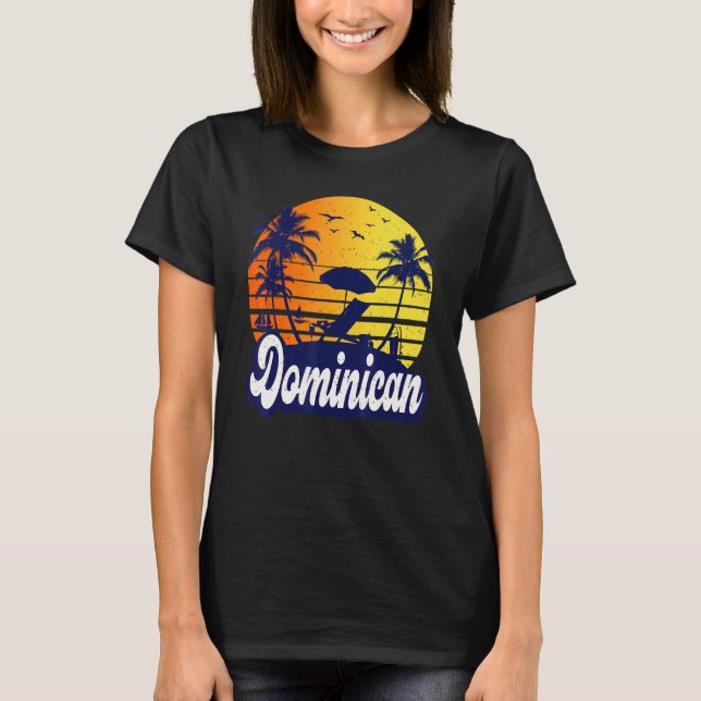 Camiseta Dominican Republic Sunset Beach Retro (Anverso)