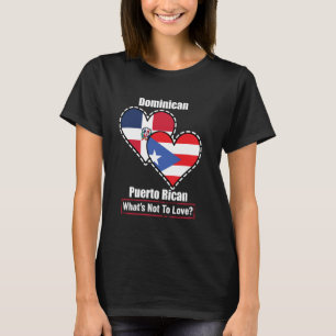Camiseta Dominicana Puerto Rico: Banderas del corazón que n