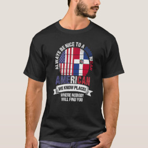 Camiseta Dominicano-Americano conocemos lugares donde domin
