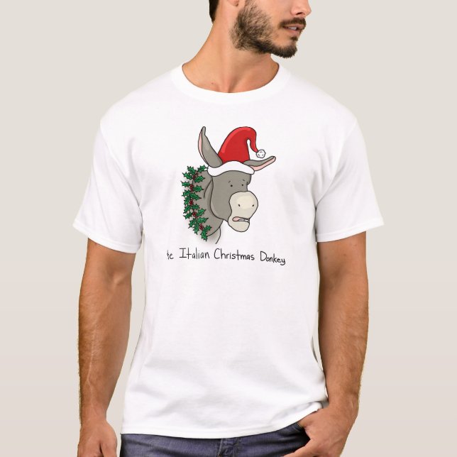 Camiseta Dominick el burro italiano del navidad (Anverso)