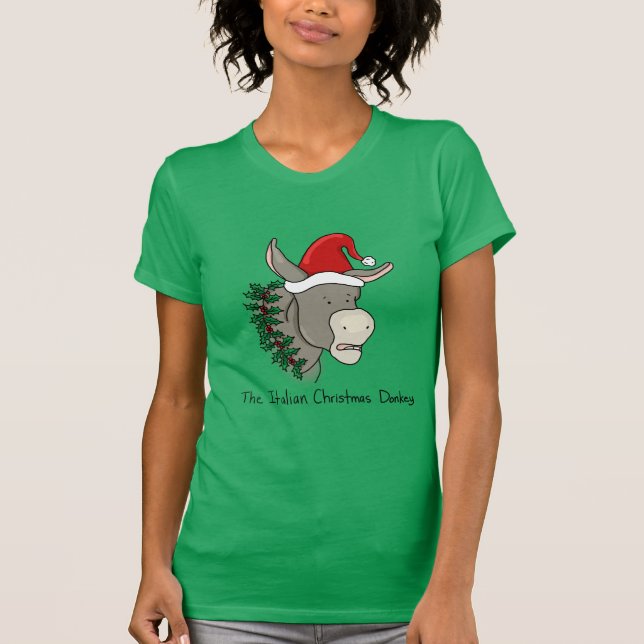 Camiseta Dominick el burro italiano del navidad (Anverso)
