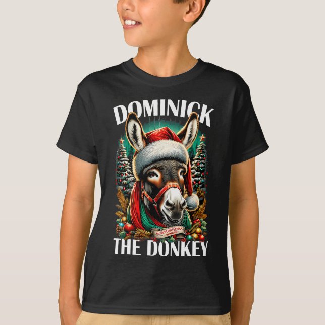 Camiseta Dominick El burro Navidades graciosos Cristo itali (Anverso)