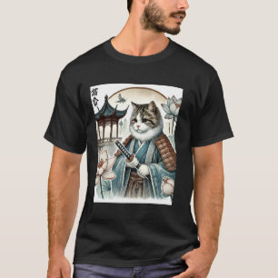 Camiseta Dominio del Gato Samurái - Arte Guerrero Ukiyo-e V