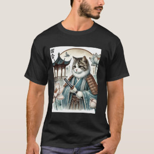 Camiseta Dominio del Gato Samurái - Arte Guerrero Ukiyo-e V