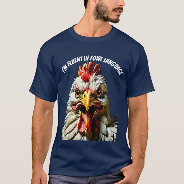 Camiseta dominio fluido del lenguaje de las aves de corral (Anverso)