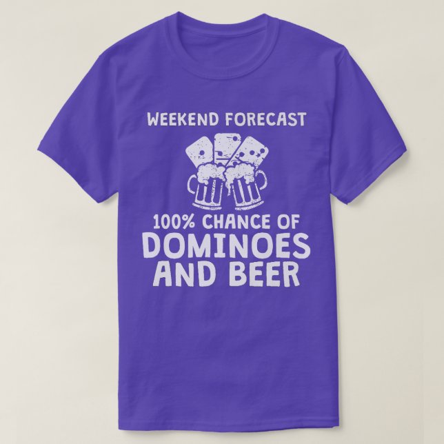Camiseta Dominoes Funny Jugador Beer Weekend  (Diseño del anverso)