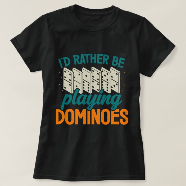Camiseta Dominoes Jugando Dominoes (Diseño del anverso)