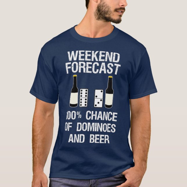Camiseta    DominoesFunny Dominoes Jugador y Cerveza (Anverso)