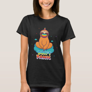 Camiseta Don Panic Sloth Con Arcoiris Máscara En La Nube