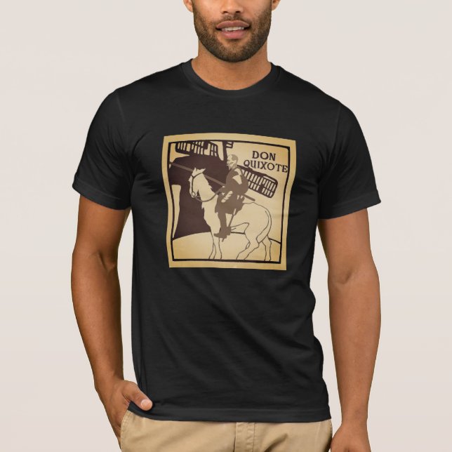 Camiseta Don Quijote en un caballo y un molino de viento (Anverso)