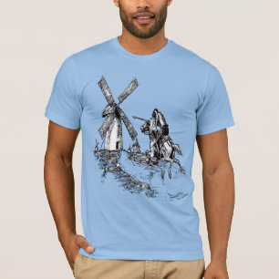 Camiseta Don Quijote luchando contra molinos de viento