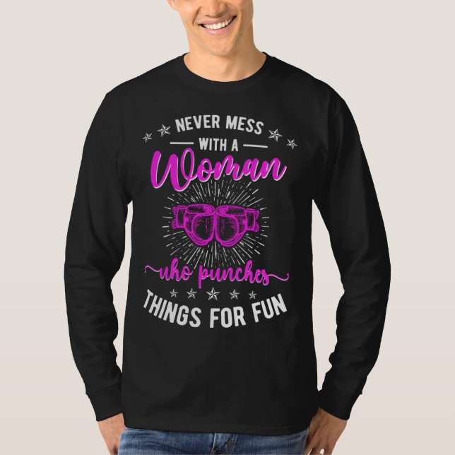 Camiseta Don t Mess With A Woman Kickboxing Kickboxer (Anverso)