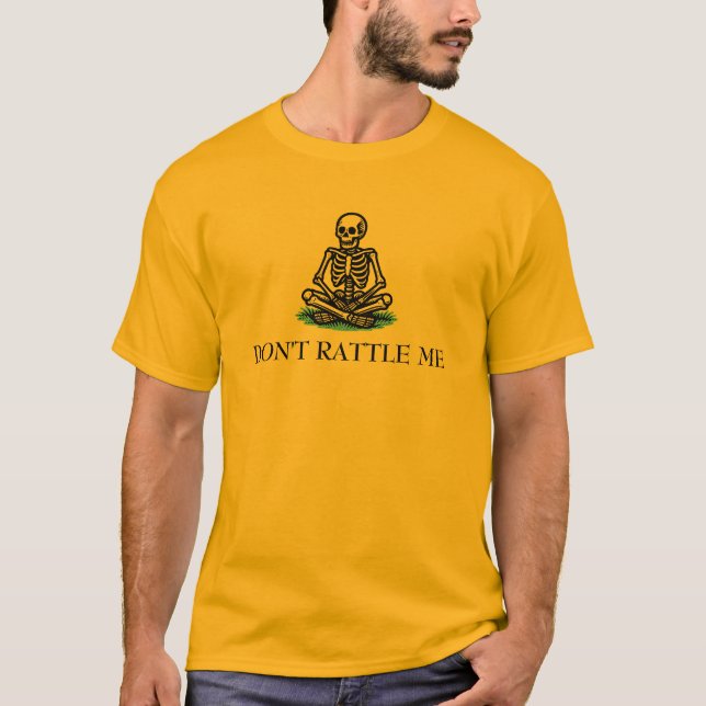 Camiseta Don’t Rattle Me Skeleton Gadsden Flag Parody (Anverso)
