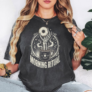 Camiseta Dona de café esqueleto ritual de la mañana