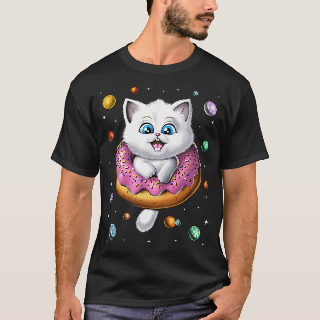 Camiseta Dona de gato espacial (Anverso)