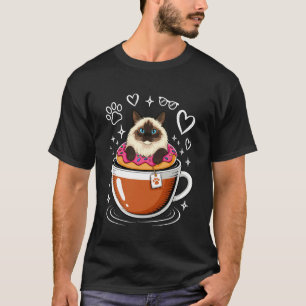 Camiseta Dona de gato Himalaya con café
