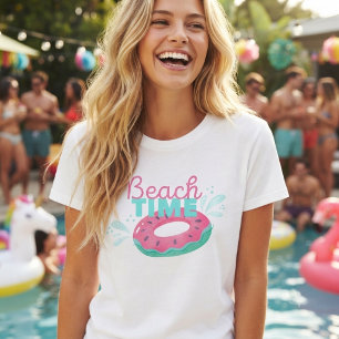 Camiseta Dona flotante divertida de sandía “Hora de playa” 