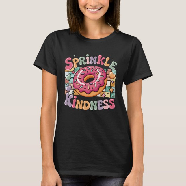 Camiseta Dona Rosquilla Groovy Retro Comida Postre Panaderí (Anverso)