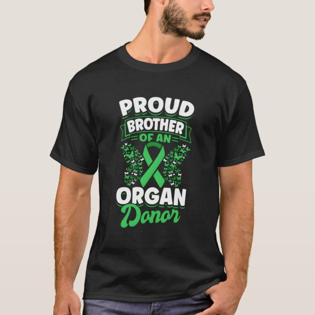 Camiseta Donación De Órganos Cinta Verde Hermano Orgulloso  (Anverso)