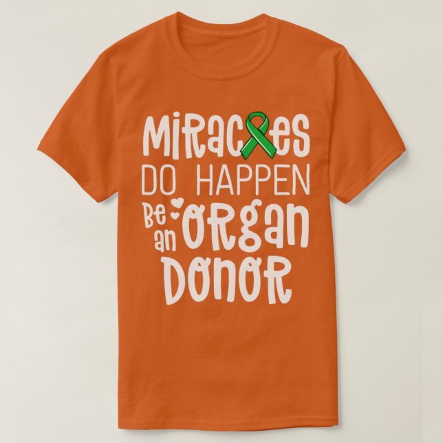 Camiseta Donación de órganos Concienciación Los Milagros De (Diseño del anverso)