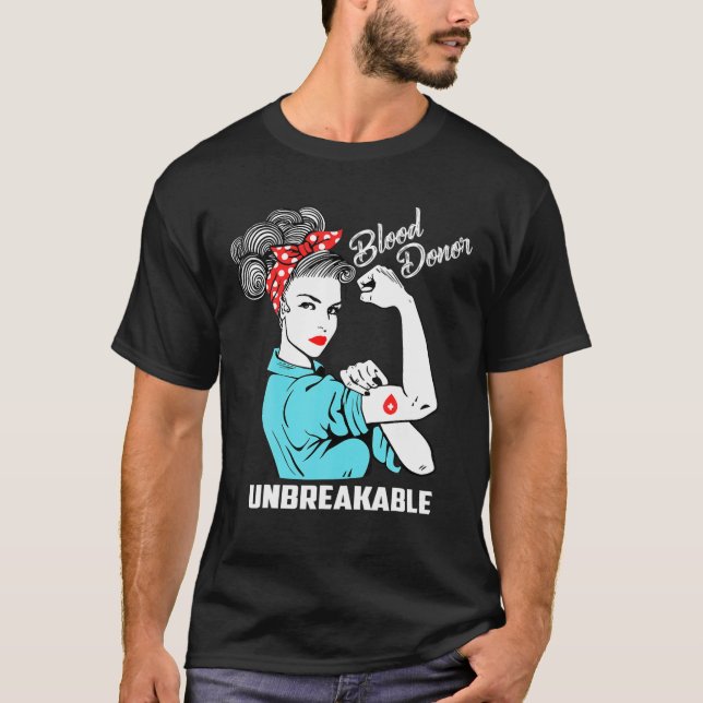 Camiseta Donación de sangre inquebrantable Conciencia sobre (Anverso)