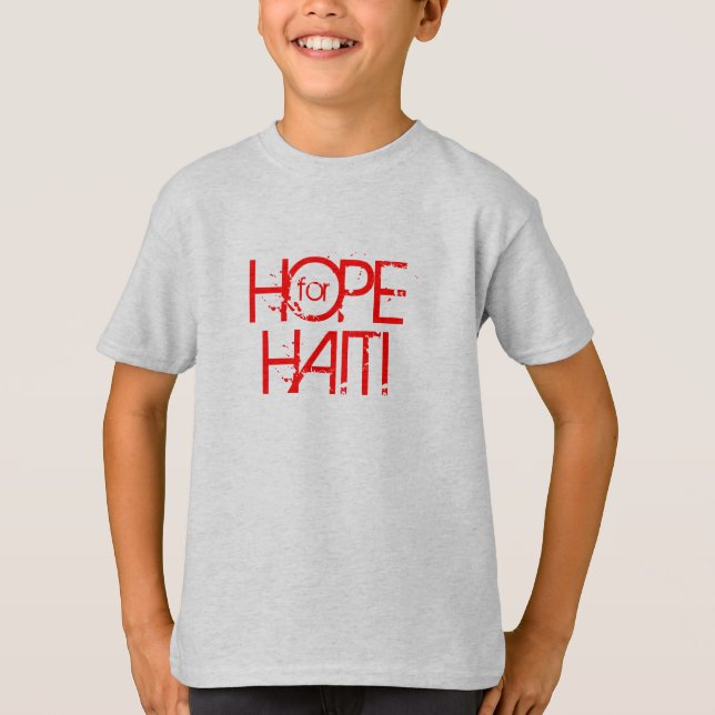 Camiseta ¡DONACIÓN DEL ARCO! La ESPERANZA de HAITÍ embroma (Anverso)