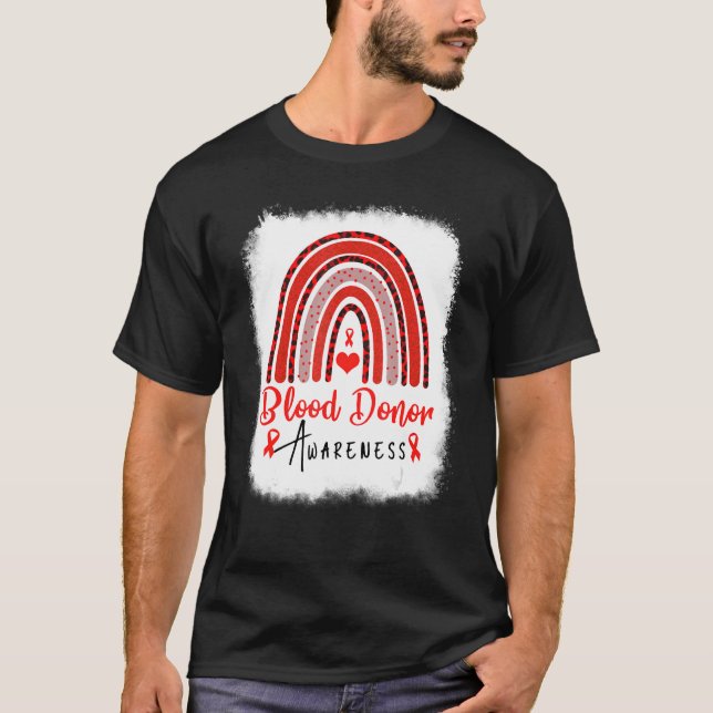 Camiseta Donación mundial de sangre del Boho Rojo Arcoiris (Anverso)