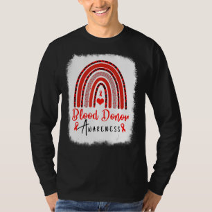 Camiseta Donación mundial de sangre del Boho Rojo Arcoiris