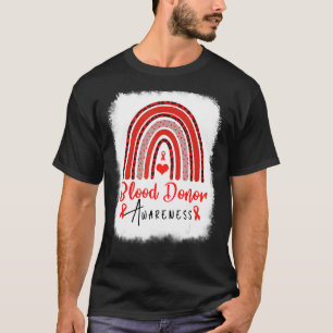 Camiseta Donación mundial de sangre del Boho Rojo Arcoiris