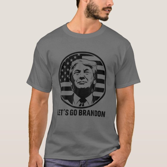 Camiseta Donal Trump deja ir a Bran. Don gracioso bandera e (Anverso)