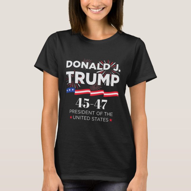 Camiseta Donald J. Trump 45 47 Día de la Inauguración del P (Anverso)