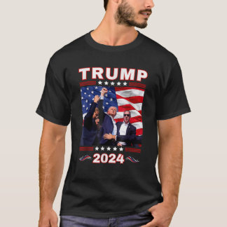 Camiseta Donald Trump 2024 recuperó la bandera estadouniden