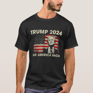 Camiseta Donald Trump 2024 recuperó la bandera estadouniden