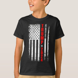 Camiseta Donald Trump 2024 recuperó la bandera estadouniden