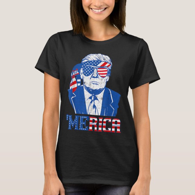 Camiseta Donald Trump acusa a Merica de hundir la bandera e (Anverso)