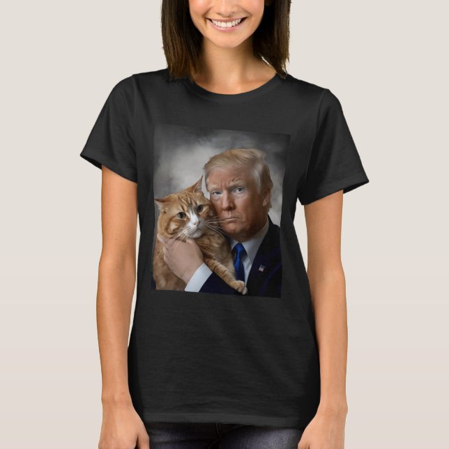 Camiseta Donald Trump And Cat Funny Trump And Cat, Litical  (Anverso)