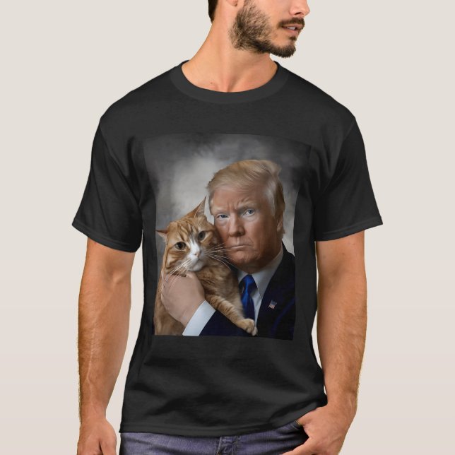 Camiseta Donald Trump And Cat Funny Trump And Cat, Litical  (Anverso)