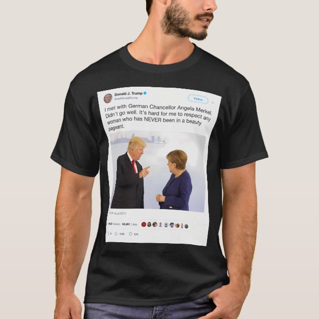 Camiseta Donald Trump: Angela Merkel (Anverso)
