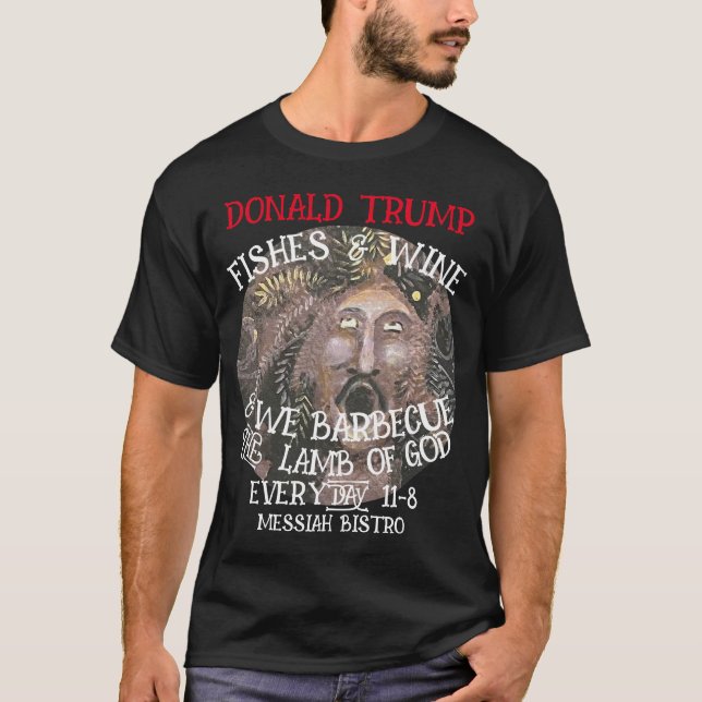 CAMISETA DONALD TRUMP BARBECAMOS LA CAPA DE DIOS TODOS LOS  (Anverso)
