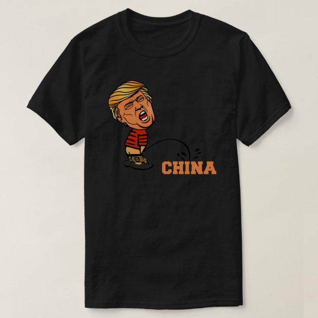 Camiseta Donald trump cabreado con china Pegatina (Diseño del anverso)