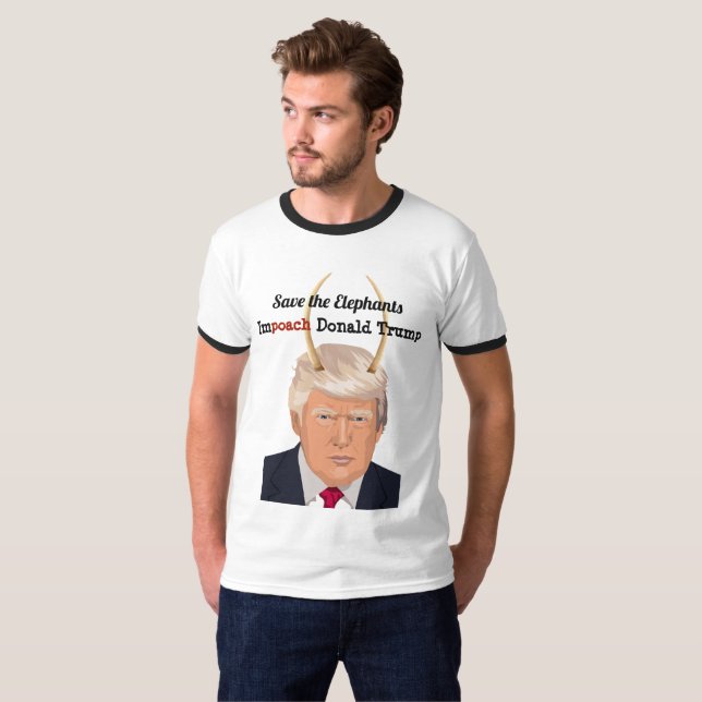 Camiseta Donald Trump con los cuernos del diablo del elefan (Anverso completo)