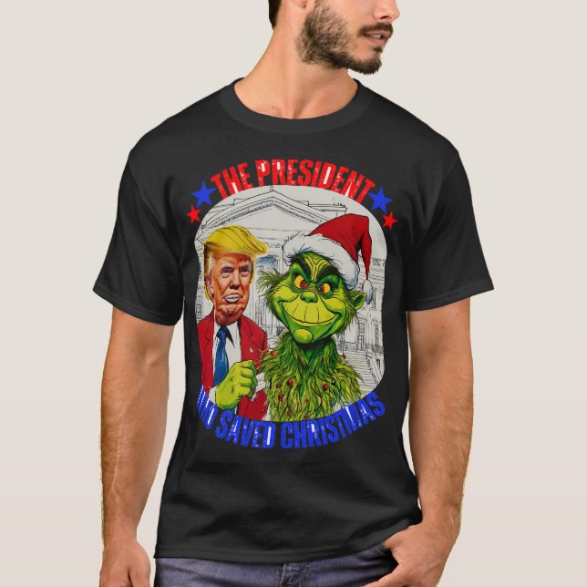 CAMISETA DONALD TRUMP - EL PRESIDENTE QUE SALVÓ NAVIDADES (Anverso)
