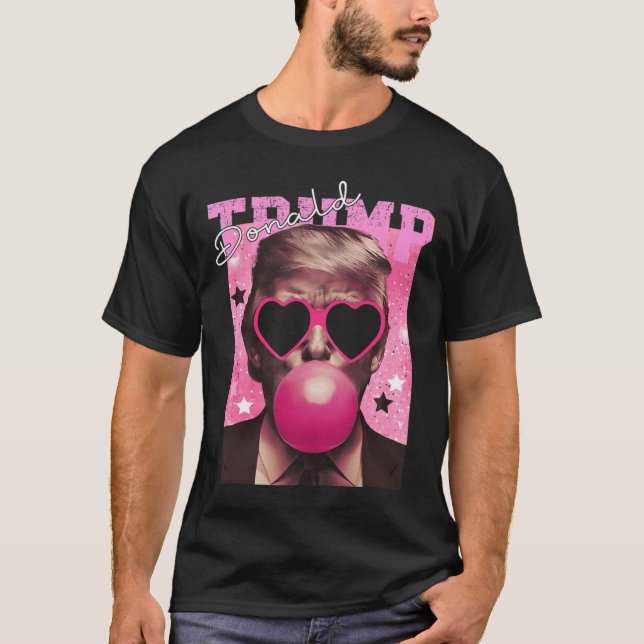 Camiseta Donald Trump Espuma de burbuja Agujas rosadas (Anverso)