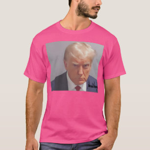 Camiseta Donald Trump Firmó Diseño De Mugshot - Negrita E I