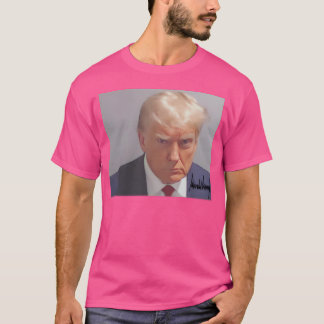 Camiseta Donald Trump Firmó Diseño De Mugshot - Negrita E I