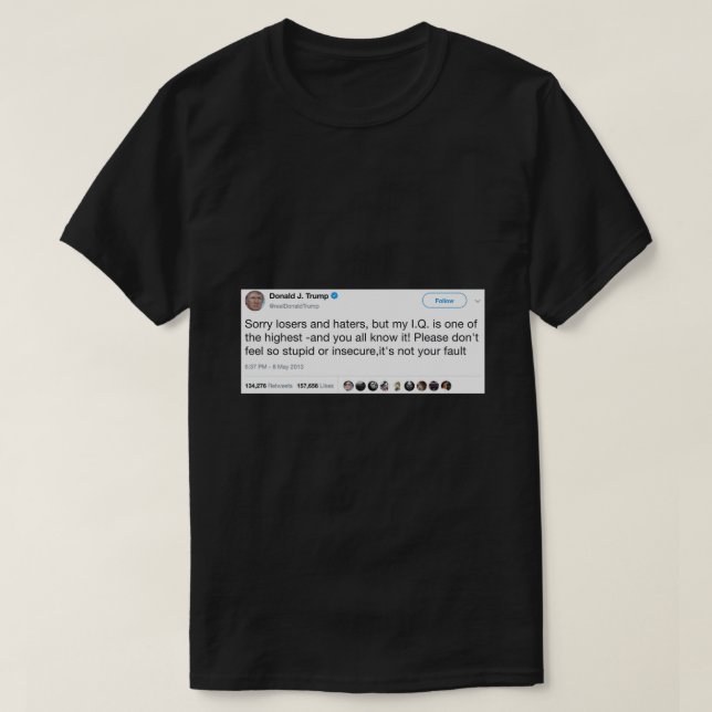 Camiseta Donald Trump High IQ Tweet Sticker.png (Diseño del anverso)