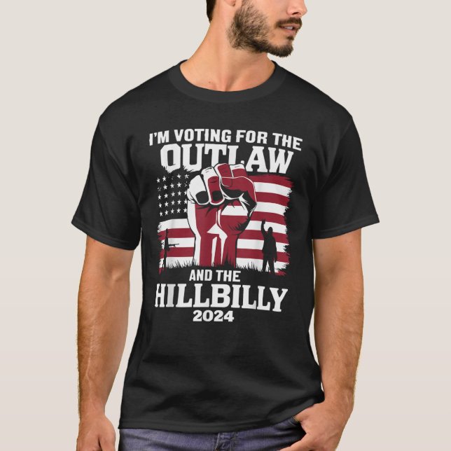 Camiseta Donald Trump J.D. Vance Outlaw Hillbilly (Anverso)