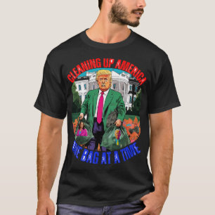 CAMISETA DONALD TRUMP LIMPIANDO A ESTADOS UNIDOS UNA BOLSA
