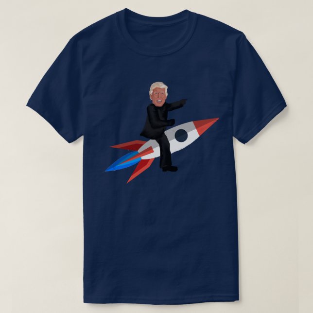 Camiseta Donald Trump monta a un Rocket (Diseño del anverso)